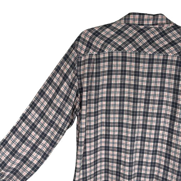 Rails Connor Button Down Flannel Stone Pink White Linen Blend M - Picture 6 of 10